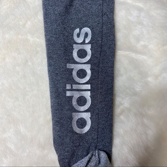 Adidas girls grey silver metallic joggers M 10 12 - Picture 2 of 5